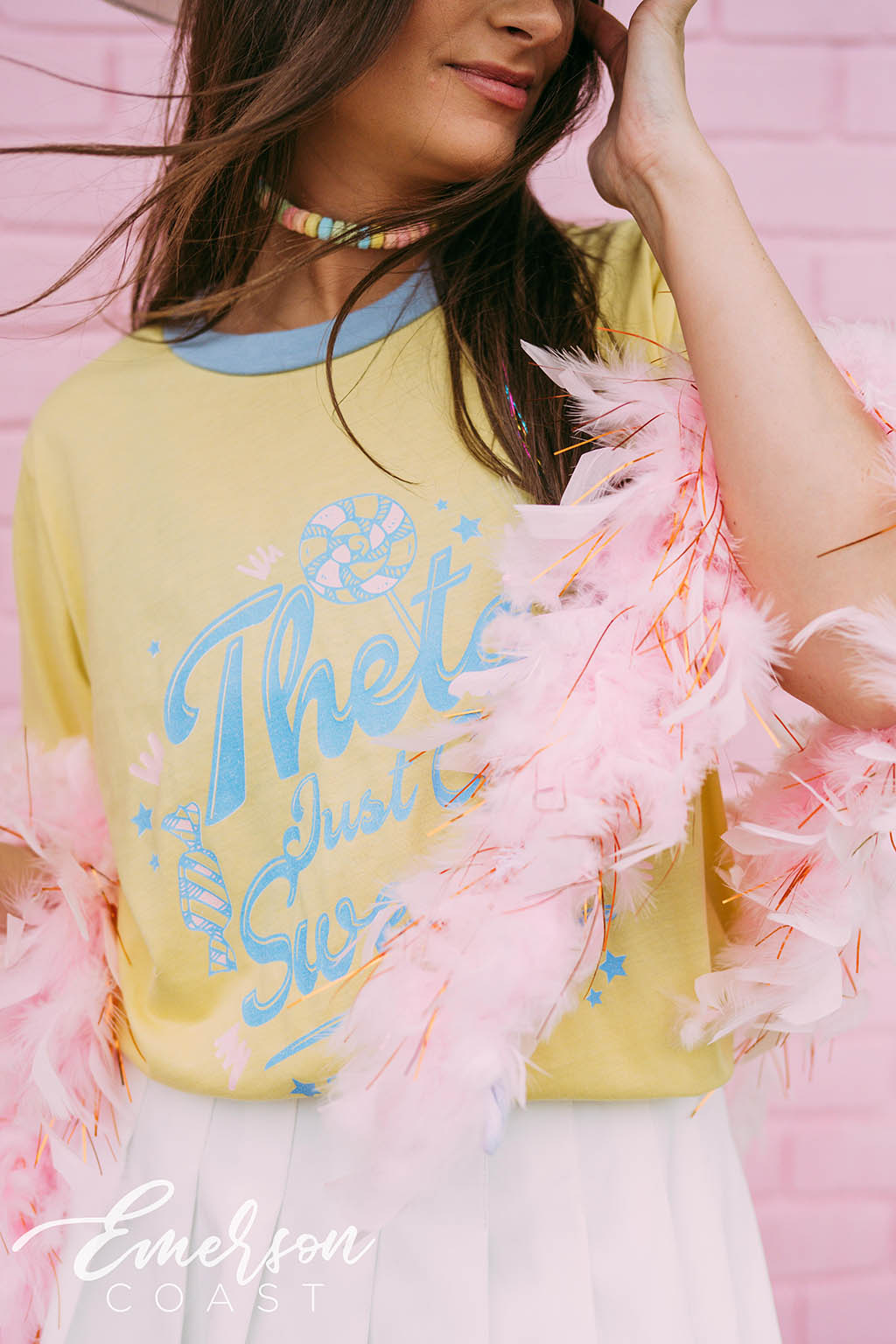 Theta Just Got Sweeter Candy Bid Day Colorblock Ringer Tee