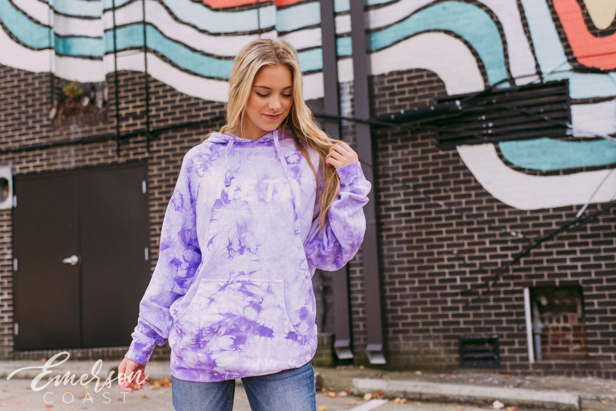Theta Lavender Crystal Wash Hoodie