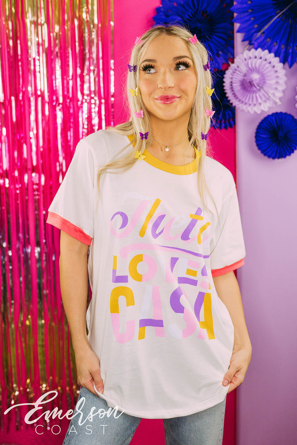 Kappa Alpha Theta Philanthropy Colorblock Ringer Tee