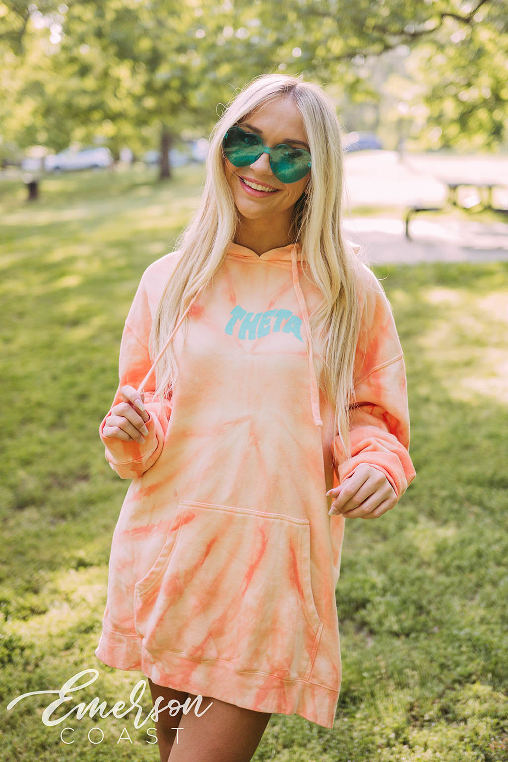 Theta PR Orange Tie Dye Hoodie