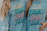 Theta Blue Corduroy Sweatshirt