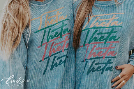 Theta Blue Corduroy Sweatshirt