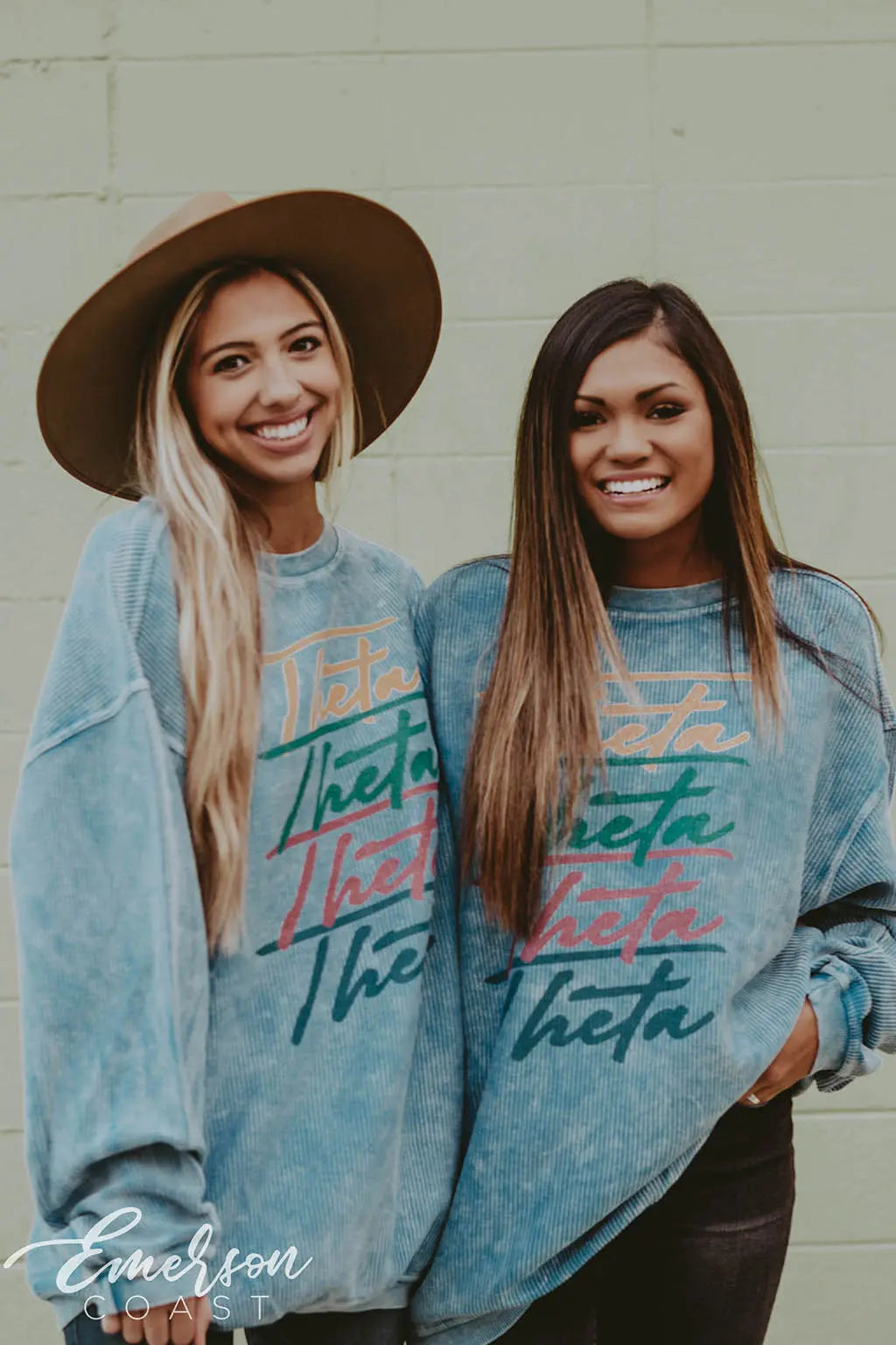 Theta Blue Corduroy Sweatshirt