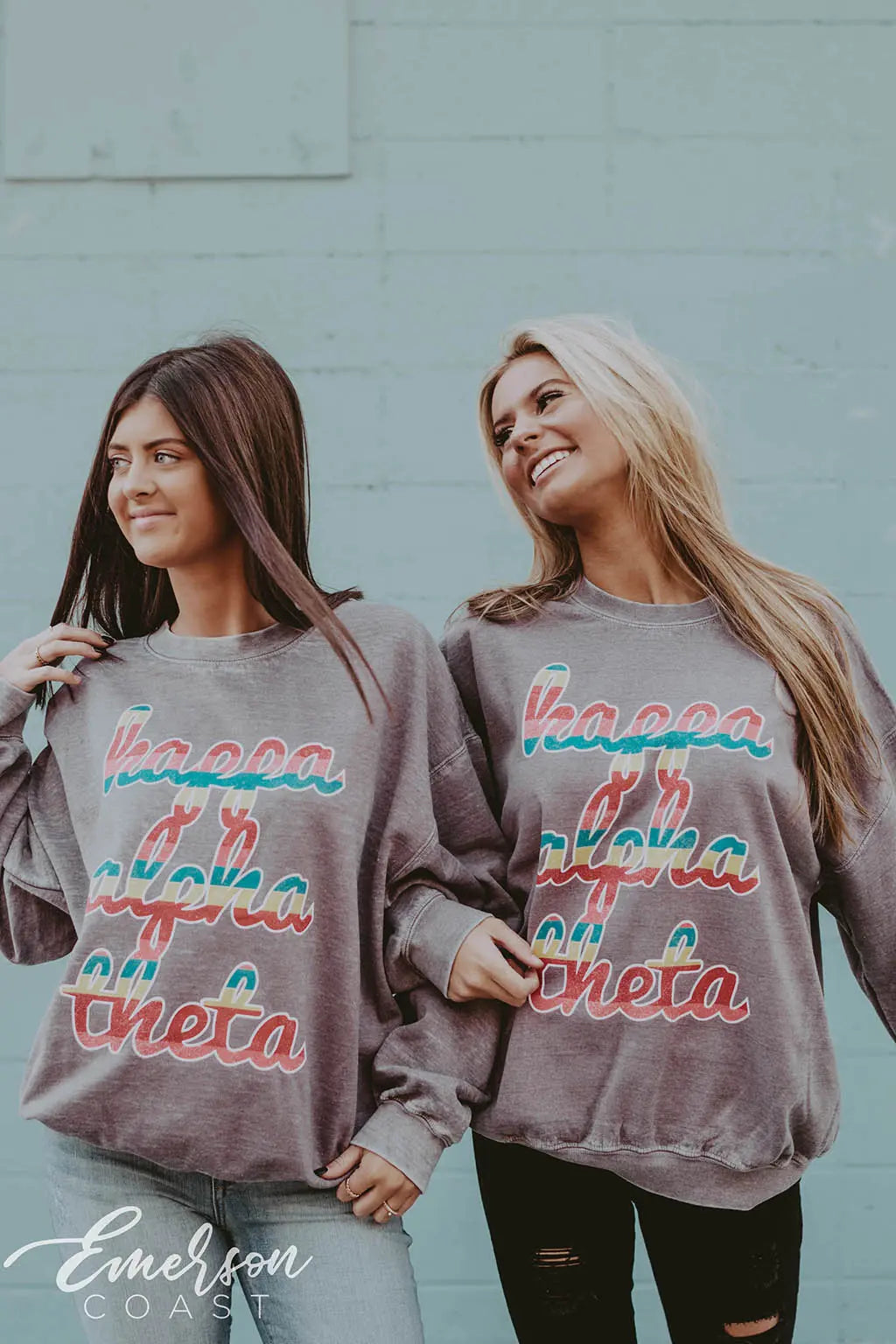 Kappa Alpha Theta Colorful PR Bomber Sweatshirt
