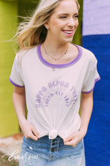 Kappa Alpha Theta Purple Rainbow Ringer Tee