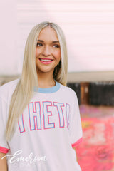 Theta Colorblock Ringer Tee