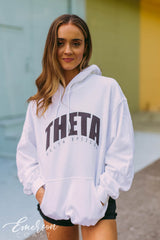 Theta Simple Black and White PR Hoodie