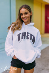 Theta Simple Black and White PR Hoodie