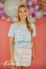 Tri Delta Blue Recruitment Shirt