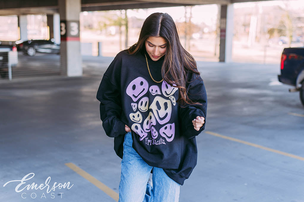 Tri Delta Smiley Face PR Crewneck