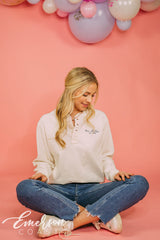 Tri Delta Simple Long Sleeve Thermal Henley