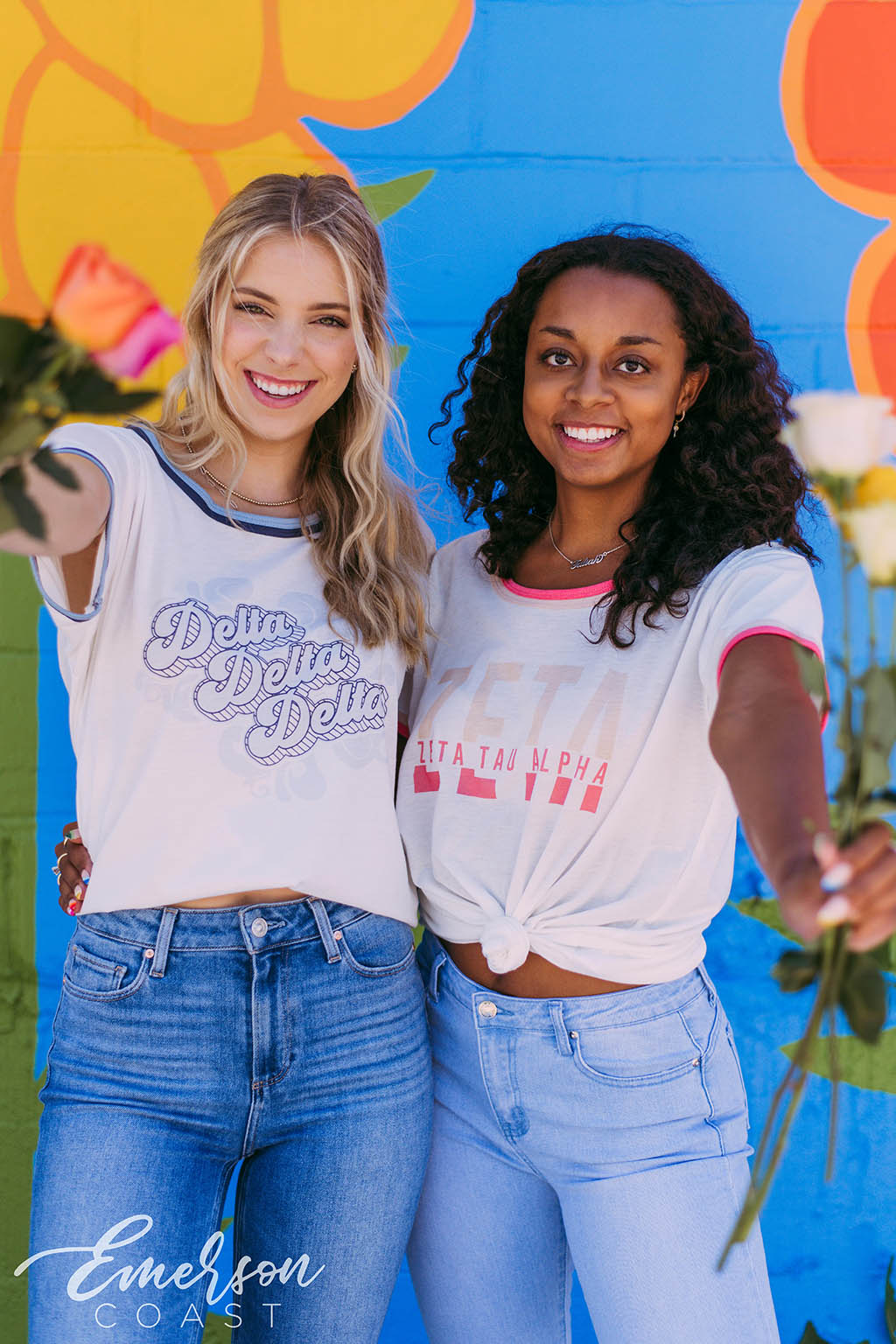 Delta Delta Delta Retro PR Ringer Tshirt