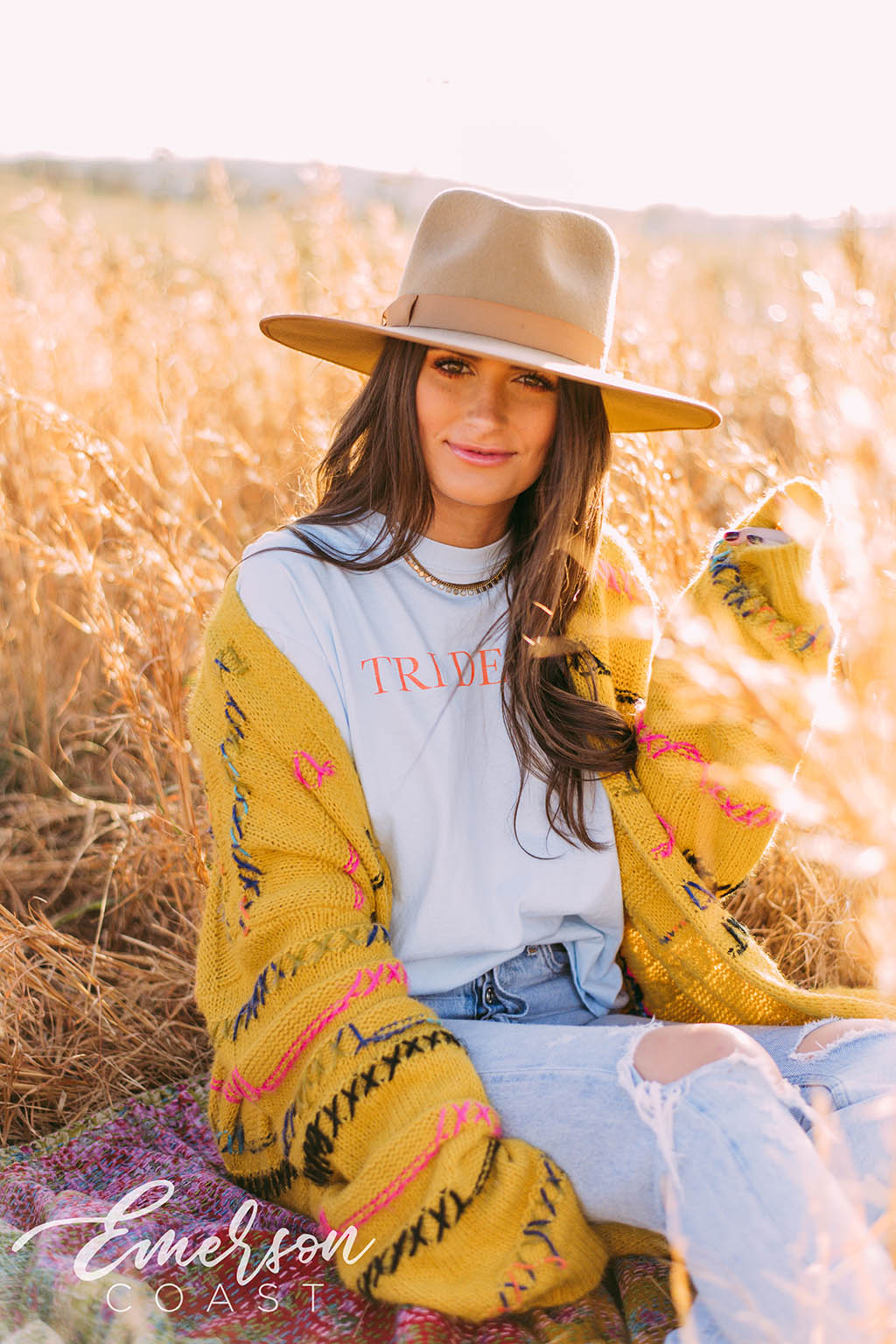 Tri Delta Simple Chambray Long Sleeve Tee