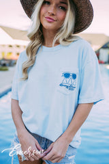 Delta Delta Delta Spring Break Sunglasses Blue Tee