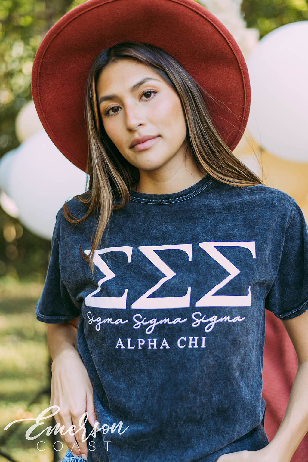 Sigma Sigma Sigma Black Mineral Wash Tee