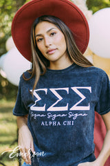 Sigma Sigma Sigma Black Mineral Wash Tee