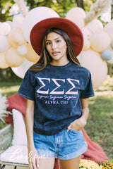 Sigma Sigma Sigma Black Mineral Wash Tee