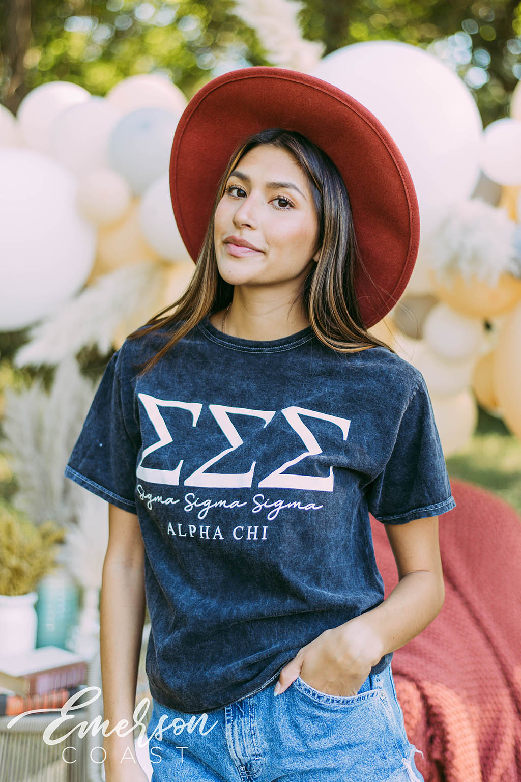 Sigma Sigma Sigma Black Mineral Wash Tee
