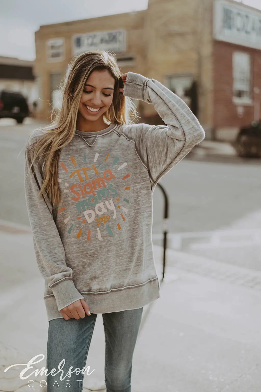 Tri Sigma Moms Day Acid Wash Sweatshirt