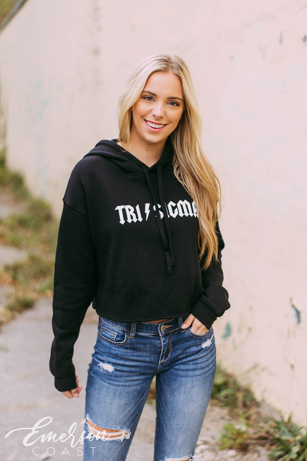 Tri Sigma Lightning Crop Hoodie