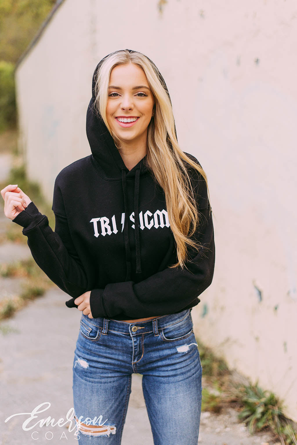 Tri Sigma Lightning Crop Hoodie