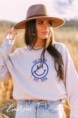 Tri Sigma Smiley Sand Crewneck