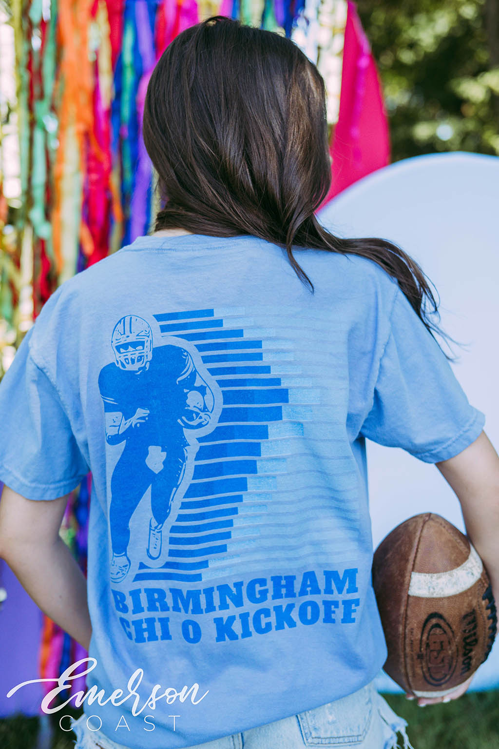 Chi Omega Kickoff Football Tee