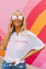 Chi Omega Lightning Bolt Notch Tee