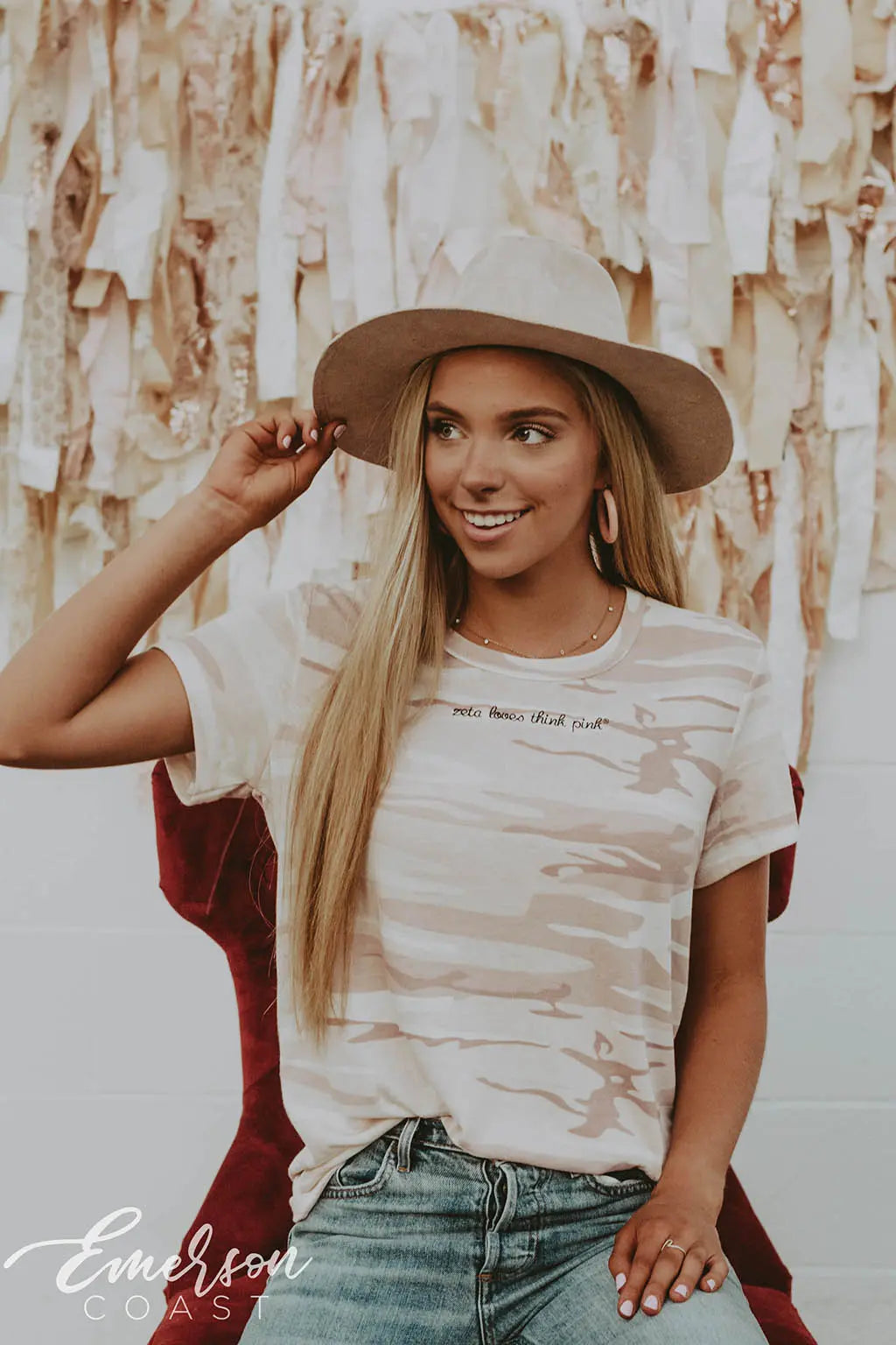 Zeta Loves Think Pink Embroidered Tshirt