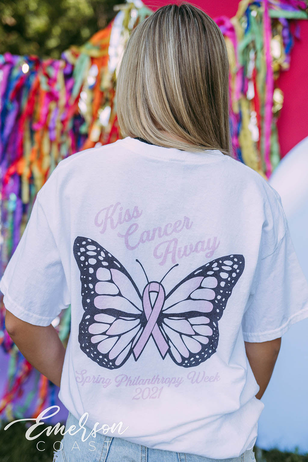 Zeta Tau Alpha Philanthropy Kiss Cancer Away Tee