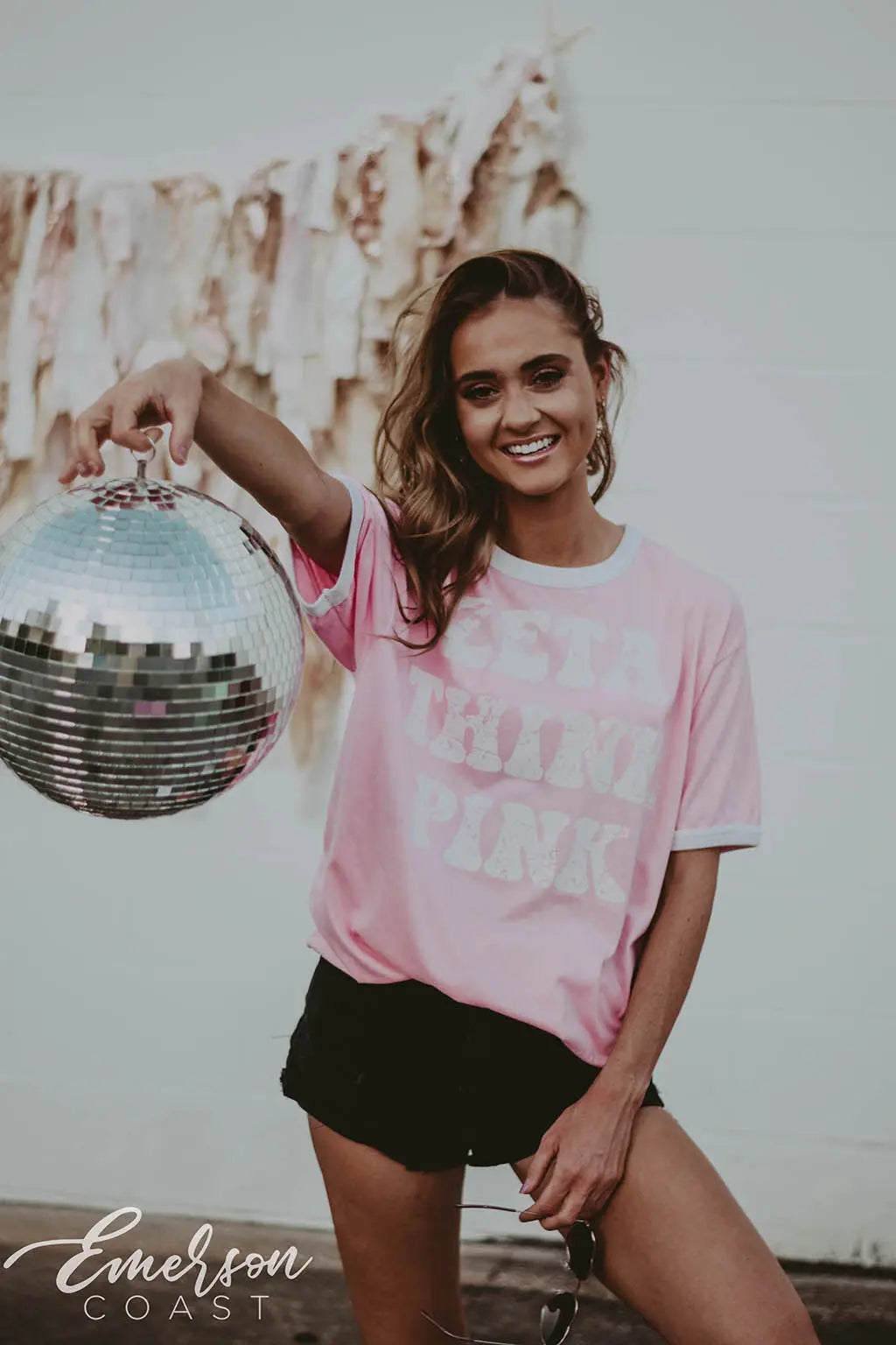 Zeta Tau Alpha Pink Philanthropy Ringer Tshirt