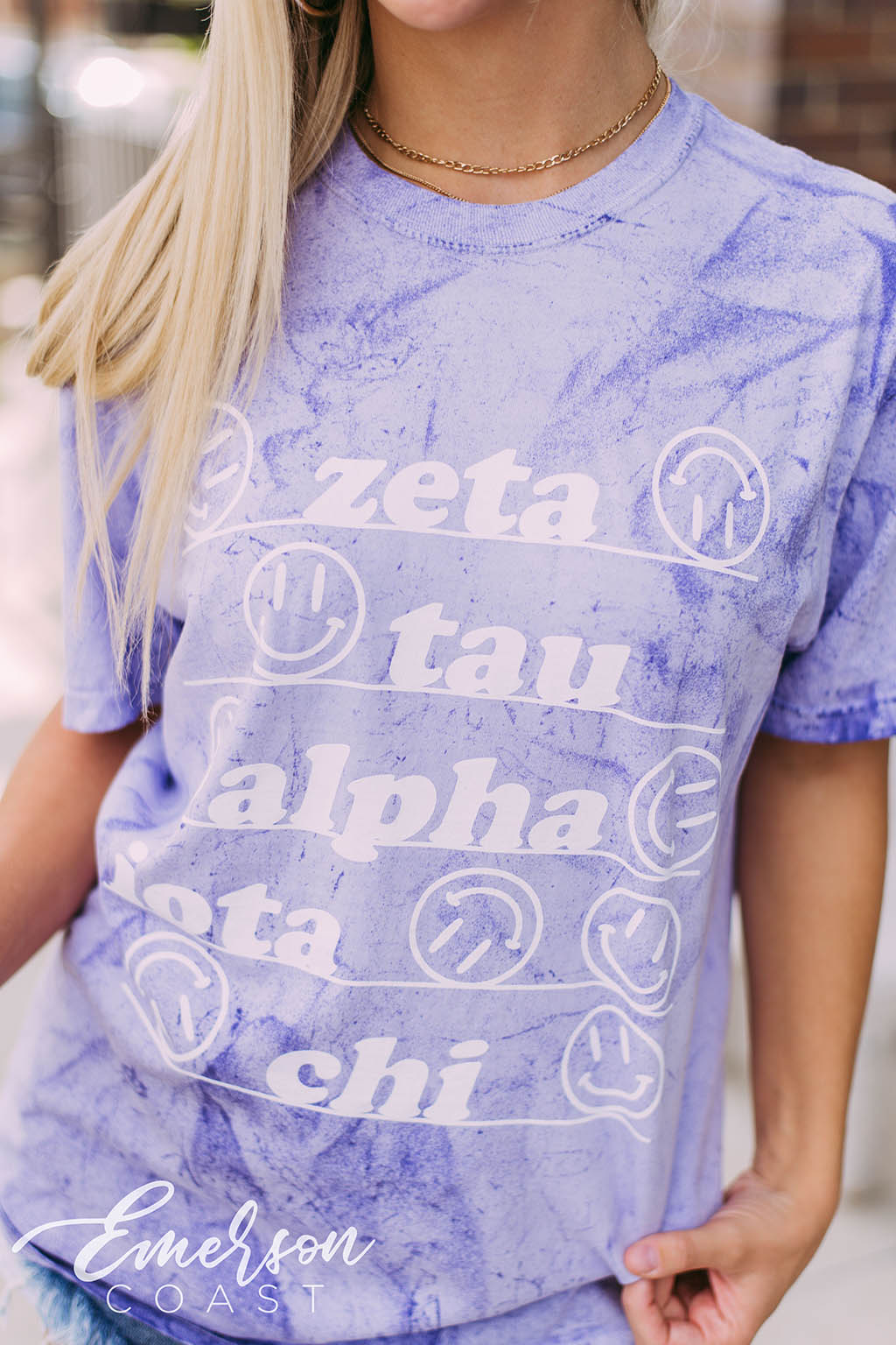 Zeta Tau Alpha Purple Tie Dye Tee