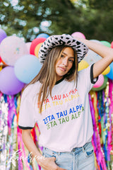 Zeta Tau Alpha Rainbow Ringer Tee