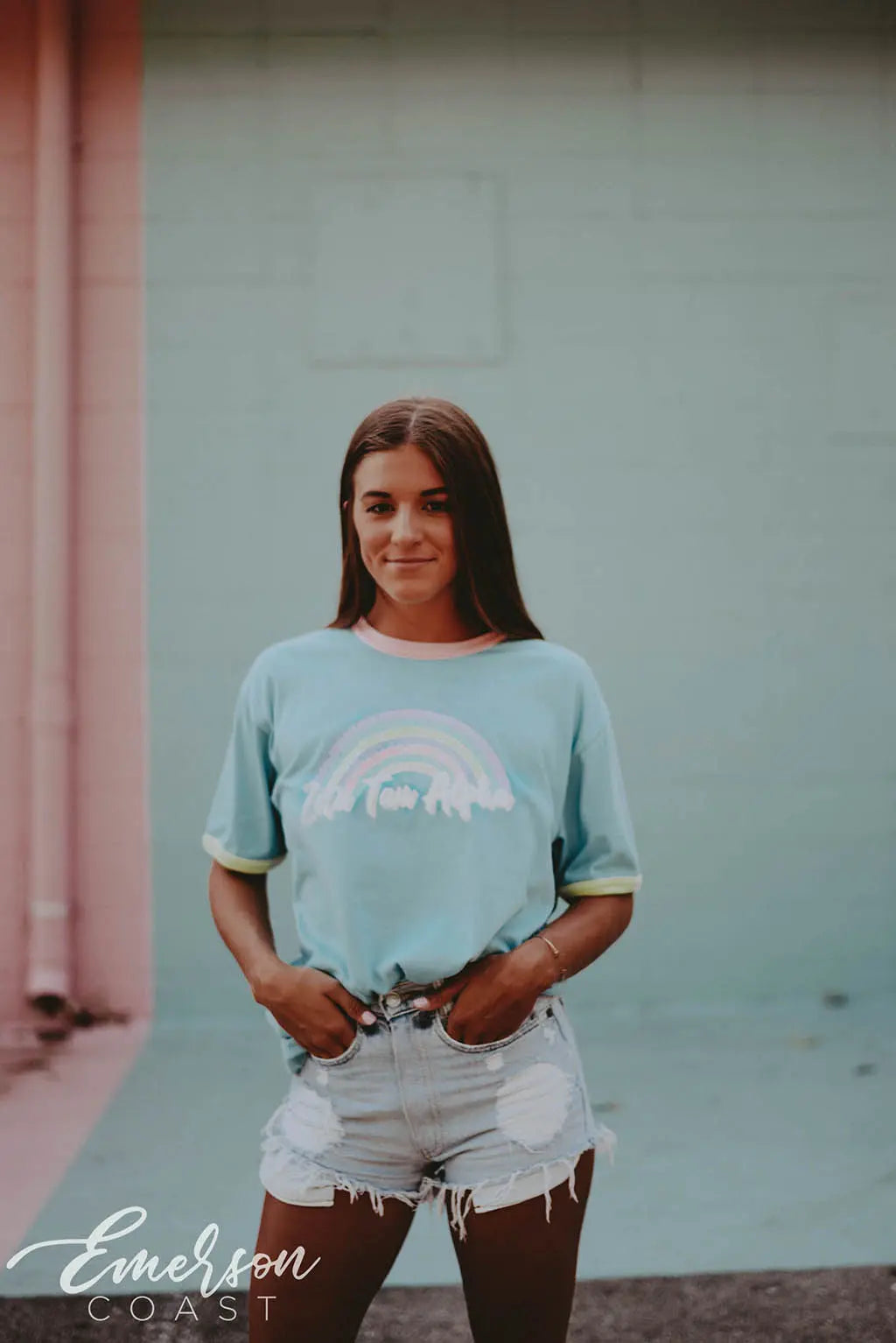 Zeta Tau Alpha Pastel Rainbow Ringer Tee