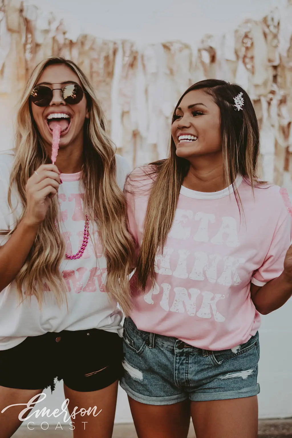 Zeta Tau Alpha Pink Philanthropy Ringer Tshirt