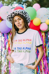 Zeta Tau Alpha Rainbow Ringer Tee