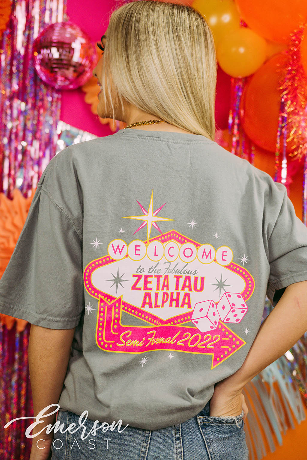 Zeta Tau Alpha Semi Formal Las Vegas Themed Tee