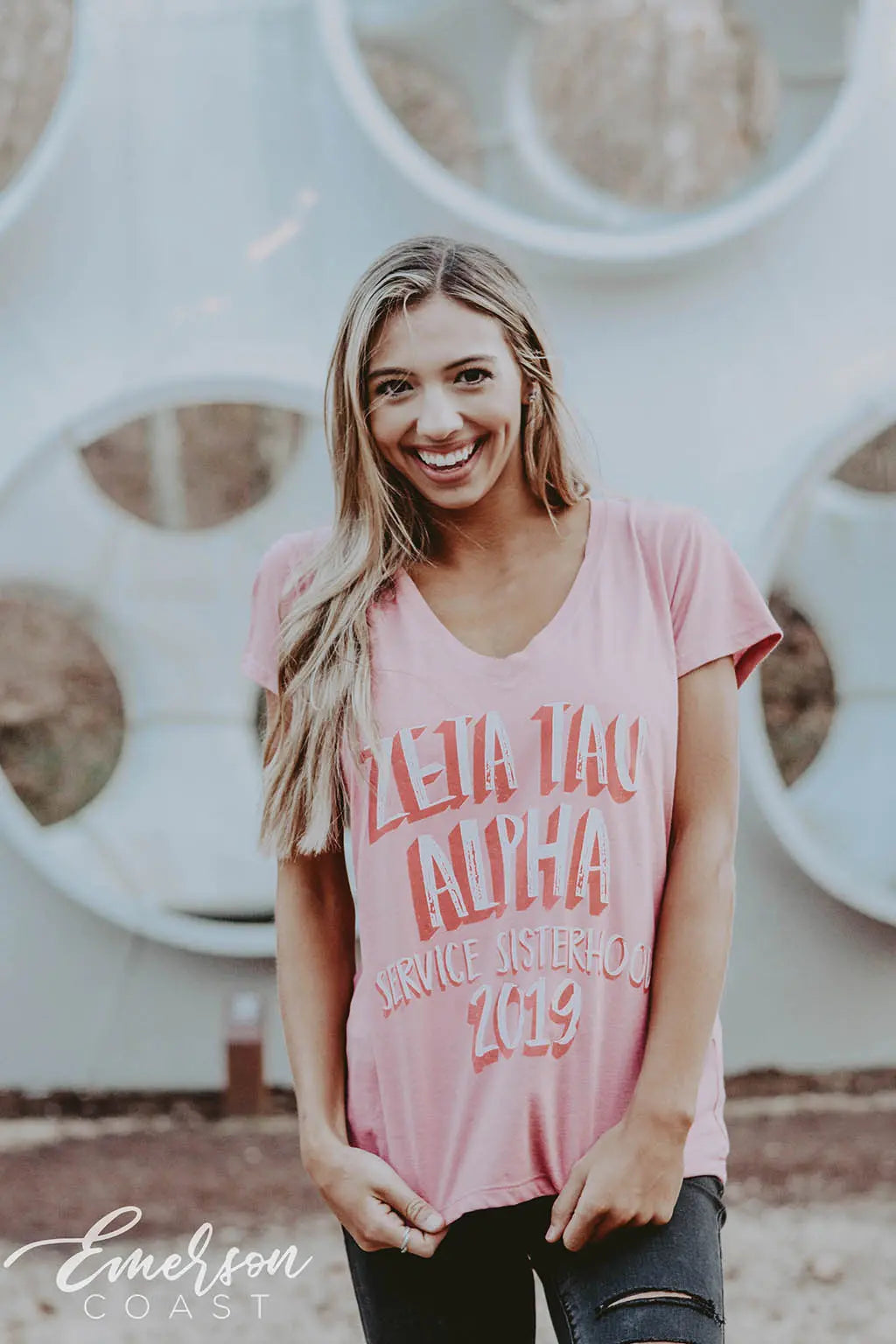 Zeta Tau Alpha Service Sisterhood Vneck