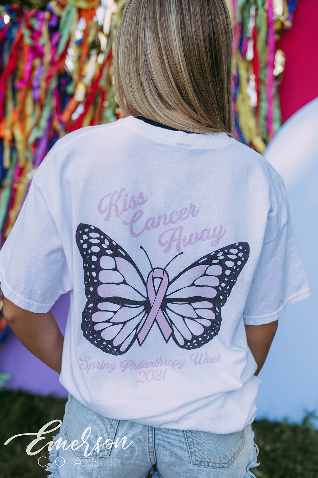 Zeta Tau Alpha Philanthropy Kiss Cancer Away Tee