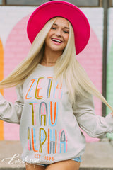 Zeta Tau Alpha Colorful PR Sweatshirt