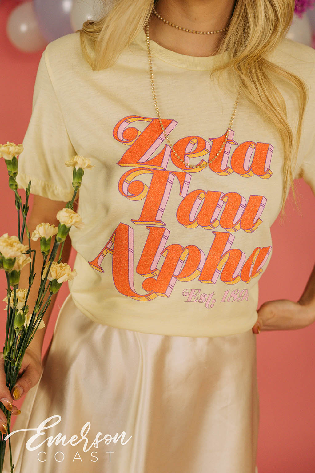 Zeta Tau Alpha Light Yellow Recruitment Tee