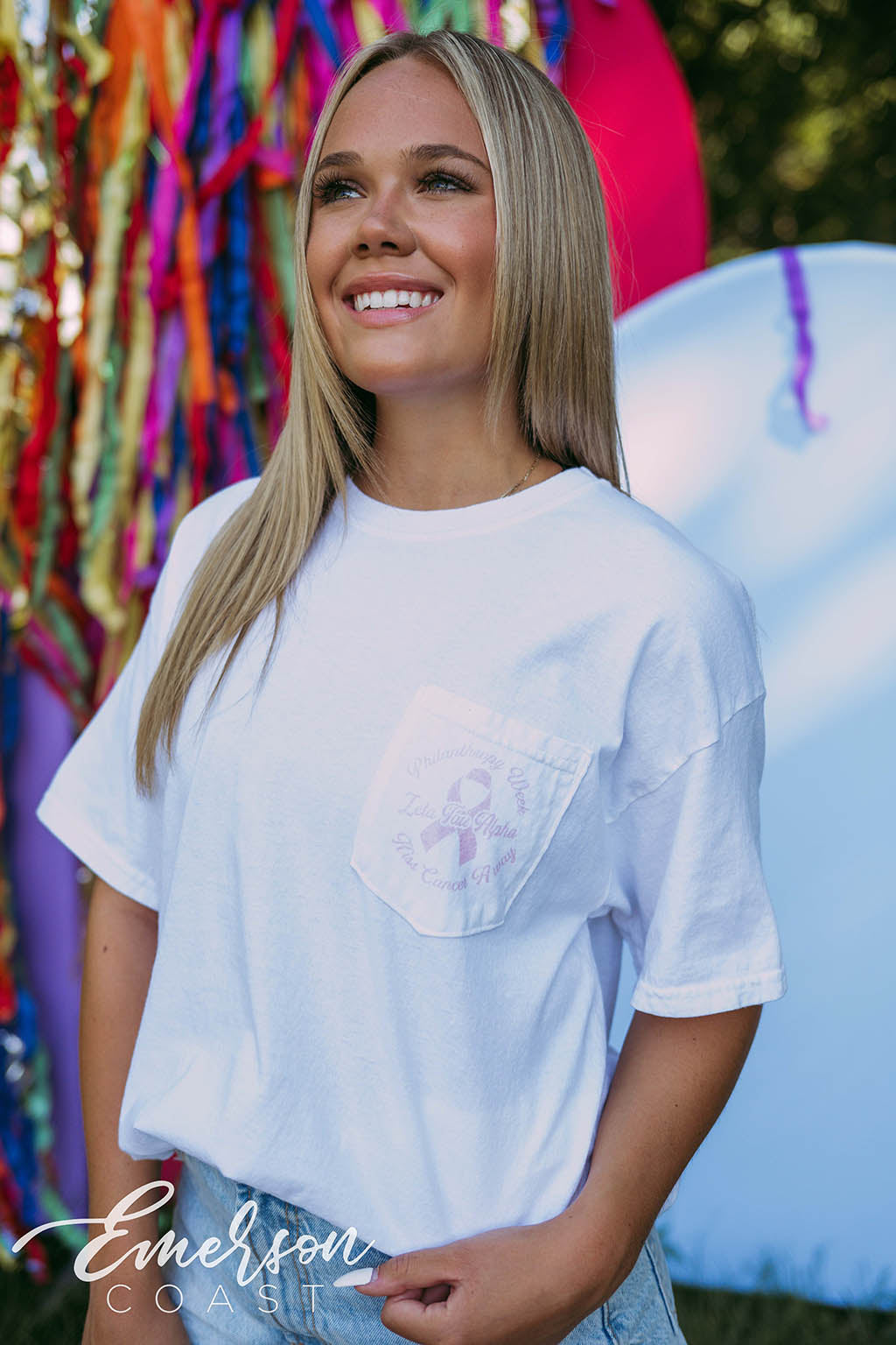 Zeta Tau Alpha Philanthropy Kiss Cancer Away Tee