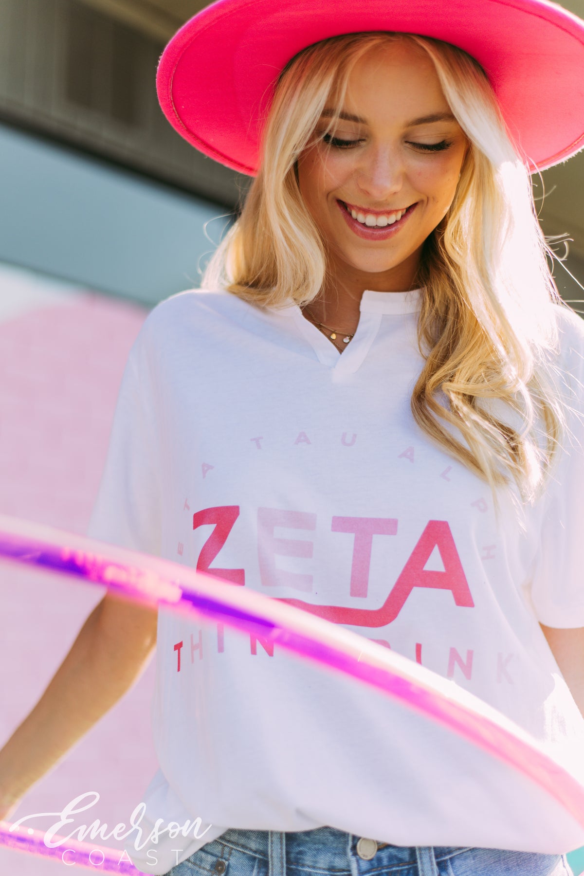 Zeta Tau Alpha Think Pink Notch Tee