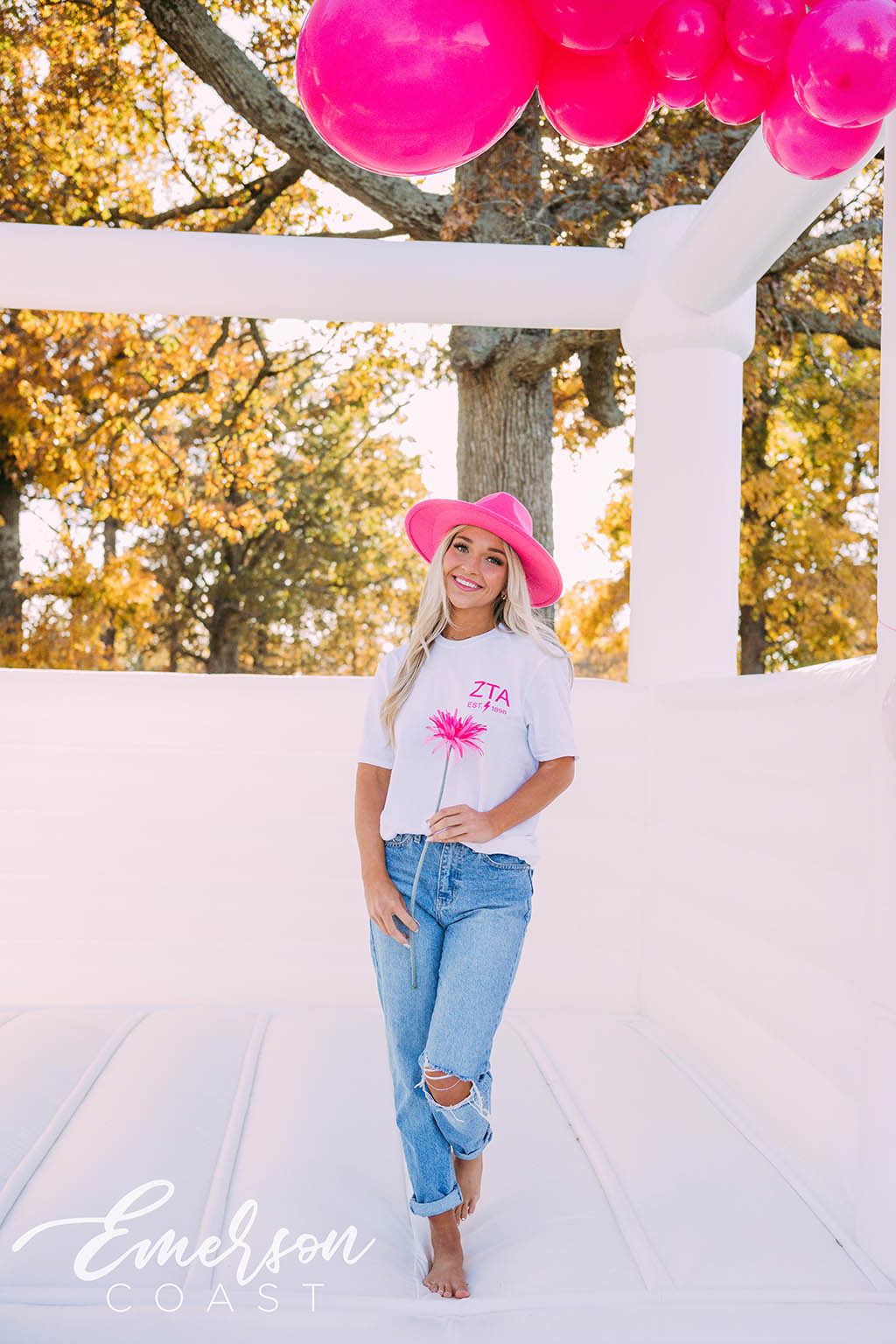 Zeta Tau Alpha Philanthropy Think Pink Lightning Bolt Tee