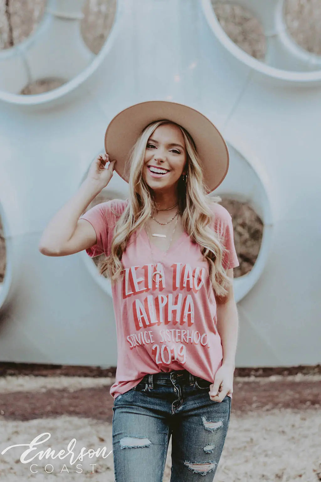 Zeta Tau Alpha Service Sisterhood Vneck