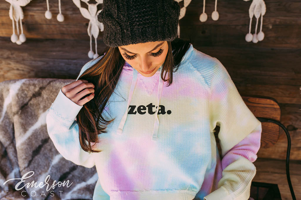 Zeta Tie Dye Corduroy Hoodie