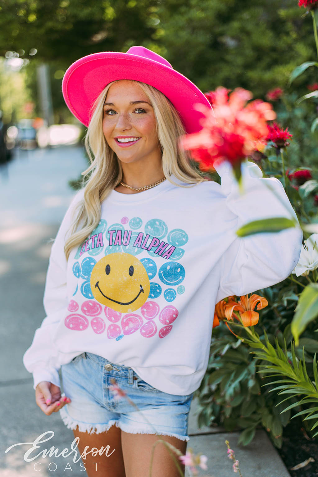 Zeta Tau Alpha Smiley Faces Sweatshirt