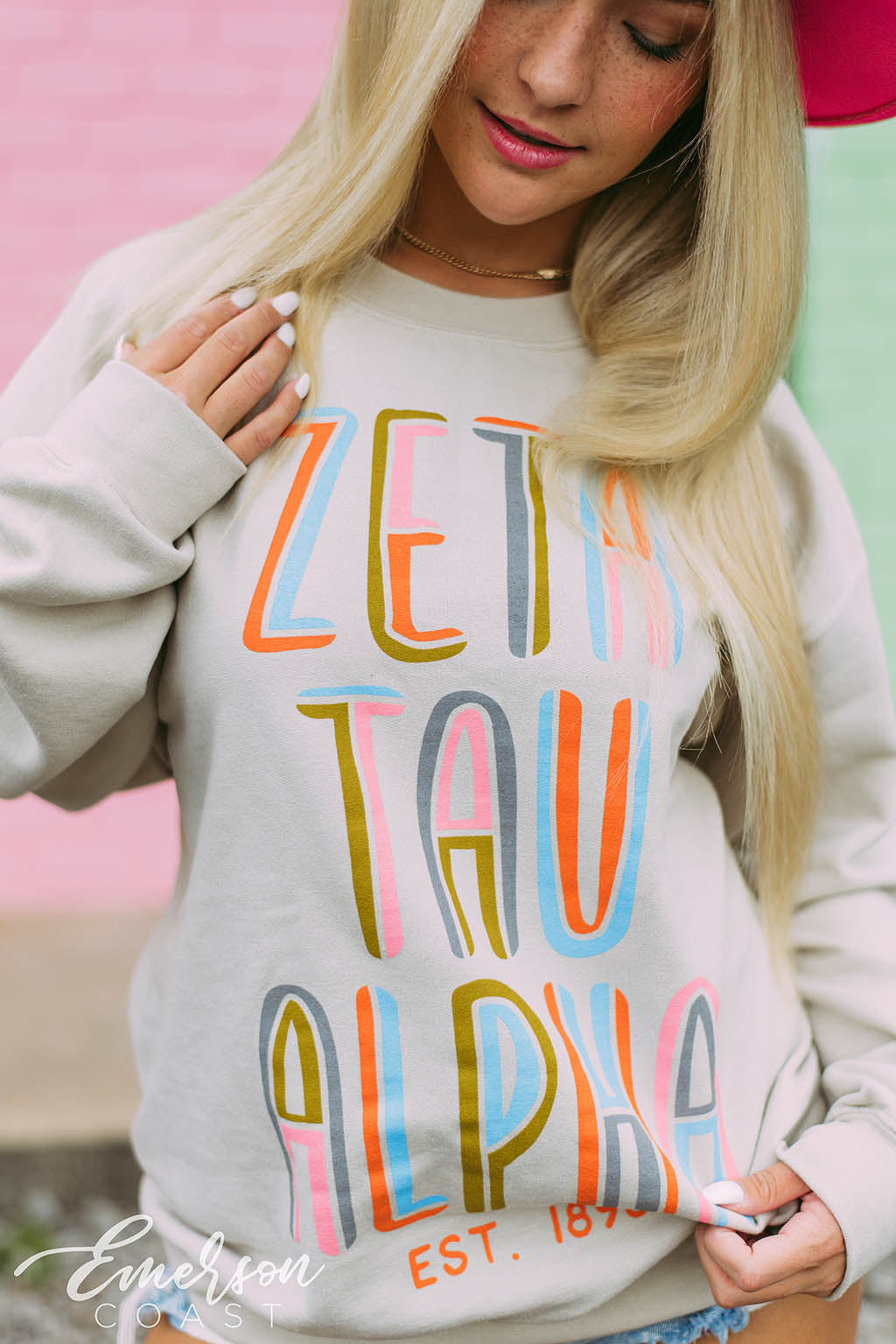 Zeta Tau Alpha Colorful PR Sweatshirt