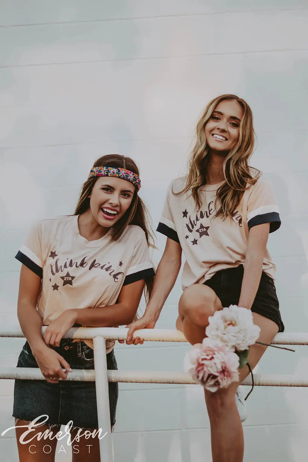 ZTA Think Pink Star Ringer Tee