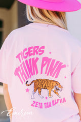 Zeta Tau Alpha Tigers Think Pink Tee